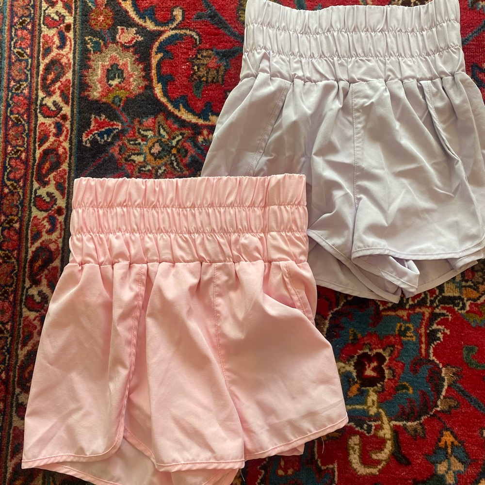 FLASH SALE: Set of 2 “Errands to Run” high waisted shorts, XS Pink Lily
